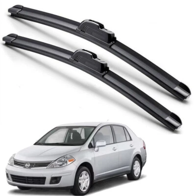 For 2007-2011 Nissan Versa Windshield Wiper Blades J-HOOK Hybrid Silicone - Image 1 of 4