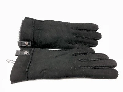 UGG Australia TENNEY GAMUZA PIEL DE OVEJA PUÑO GUANTES DE INVIERNO MUJER Negro 1089900 Foto 1 de 4