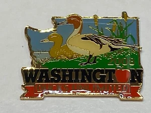 Old Vintage Ducks Unlimited DU Jacket Lapel Pin Badge Tack Washington 2008 Apple - Picture 1 of 2