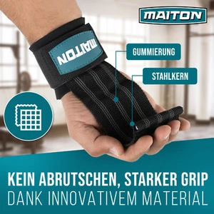 Zughilfe Zughilfen Krafttraining Kraftsport Fitness Lifting Straps Gym Bandagen - Bild 1 von 6