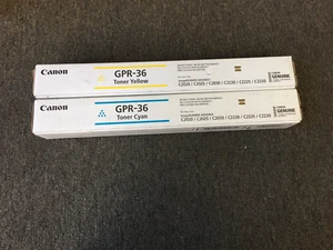 Lot of 2 Canon GPR-36  Yellow and Cyan Toner Cartridge NEW - Picture 1 of 4