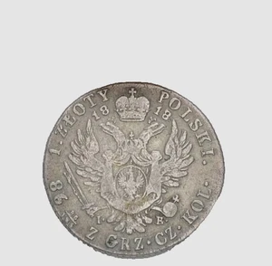1818 IB POLAND Złoty Silver Coin Warsaw Mint Alexander I - Picture 1 of 2