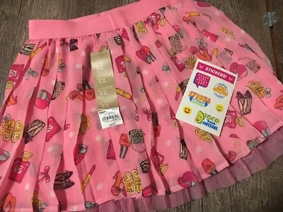 Sonoma Sz 6x Pink Skirt Skort Shoes Makeup Nwt Justice Stickers 6 ? - Image 1 of 4