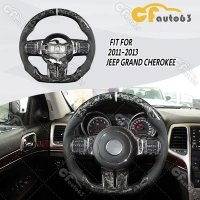Volante de fibra de carbono forjado para Jeep Grand Cherokee 11-13 con botones Foto 1 de 4