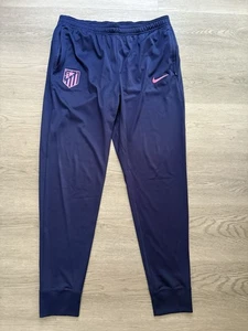 Athletico Madrid Nike Mens Navy Blue Football Track Pants Bottom Size Large Slim - Picture 1 of 8