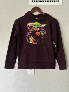 New Star Wars Mandalorian Baby Yoda Kids Large Hoodie Fleece Sweatshirt - Picture 1 of 14
