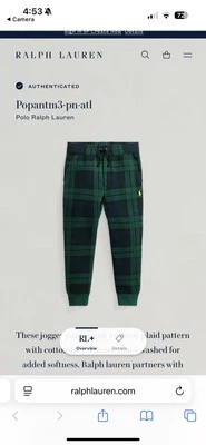 Ralph Lauren Polo Niños Cuadros Pony Sudaderas con Bolsillos Talla 7 Nuevo sin Etiquetas Foto 1 de 4