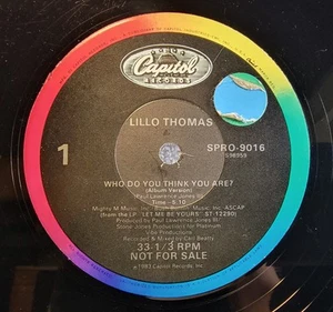 Lillo Thomas - Who Do You Think You Are? - OG 1983 Promo - Boogie Funk - VG+ - Foto 1 di 2
