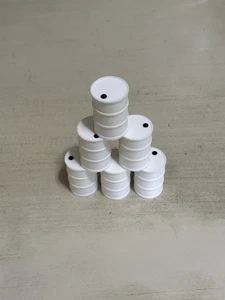 G 1:29 Scale Oil Drum Barrel White Black Set of 6 Diorama Model Train Miniature - Picture 1 of 5