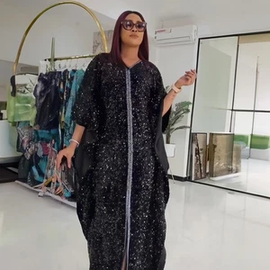 Dubai Damen muslimisches langes Maxikleid Abaya Türkei Kaftan islamische marokkanische Roben - Bild 1 von 15