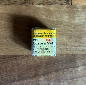 Winsor & Newton Artists’ Watercolour Paint Half Pan Aurora Yellow Vintage - Picture 1 of 4