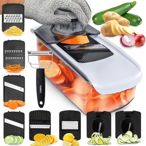 Mandoline Slicer 9 in 1 Vegetable Cutter Grater Spiralizer with Safety Glove - Picture 1 of 7