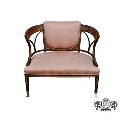 Antique French Regency Style Mahogany Salon Settee w/Brass Ormolu - Image 1 of 4