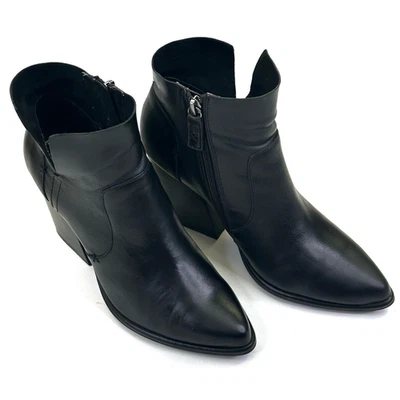 Kelsi Dagger Brooklyn Womens Black Leather Block Heels Ankle Boots Size 7.5 - Image 1 of 4