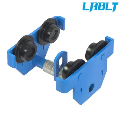 LABLT 2 Ton Beam Trolley, 4400LBS Capacity 2 Wheels Push Manual Trolley Blue - Image 1 of 4