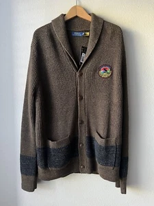 Polo Ralph Lauren Sportsman Cardigan Men's XL Long Sleeve Shawl Collar Olive - Picture 1 of 7