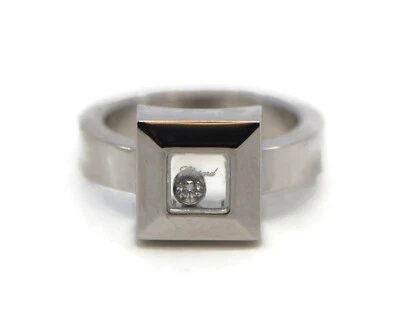 Anillo Chopard Happy Diamond De Oro Blanco De 18K Talla 5 - Imagen 1 de 2