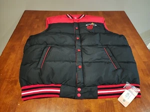 JH Design Miami Heat Puffer Vest NBA Mens 4XL Reversible Red Black Outerwear - Picture 1 of 10