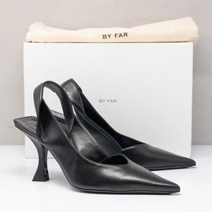 BY FAR Yasha Black Leather Pointed Toe Twisted Slingback Size 38 (8 US) - Picture 1 of 7