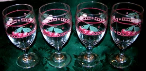 4 Gorgeous Undamaged Pfaltzgraff Delicious Glass Wine/Water Stem Goblets #1 - Picture 1 of 2