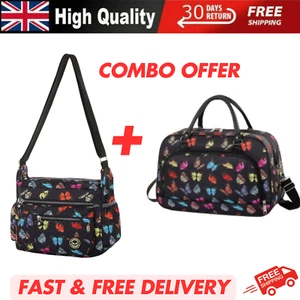 SCHMETTERLING LEICHTE REISETASCHE CROSSBODY TASCHE FÜR REISEN, FITNESSSTUDIO, WOCHENENDE – UK-BESTAND - Bild 1 von 8