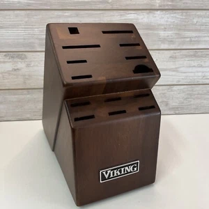 Viking Kitchen Knives Cutlery Storage Knife Organizer 14-Slot Wooden Block Only - Picture 1 of 6