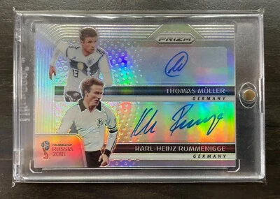 2018 Panini World Cup Prizm Soccer Muller Rummenigge Dual Auto 3/25 Germany - Image 1 of 2