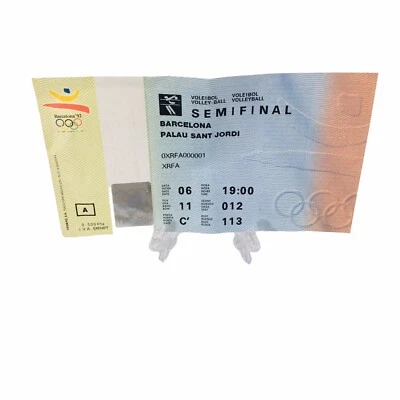 1992 BARCELONA OLYMPIC VOLLEY-BALL SEMI FINAL TICKET STUB PALAU SANT JORDI — 第 1/4 张图片