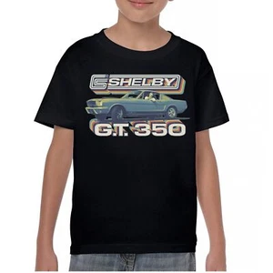 Vintage 1965 Shelby GT350 Youth T-shirt Mustang Cobra GT Powered by Ford Kids - Picture 1 of 50