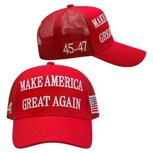 Gorra de béisbol roja ajustable con eslogan MAGA Make America Great Again 2024 - Imagen 1 de 23