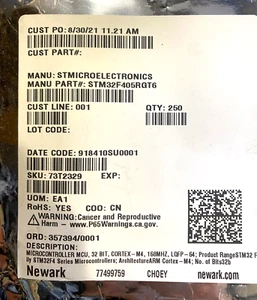 LOT OF 250 - STM32F405RGT6 MCU Microcontroller STM32F4 LQFP-64 -- US Shipping - Picture 1 of 2