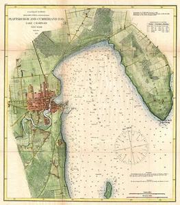1872 US Coastal Survey Map of Plattsburgh and Lake Champlain, New York Poster - Picture 1 of 3