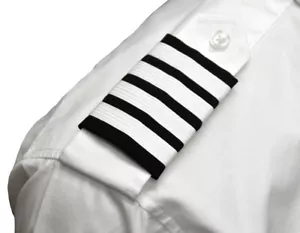 Charreteras Southwest Airlines Velcro® Captain Four Bar Blanco Nailon sobre Azul Marino - Imagen 1 de 1