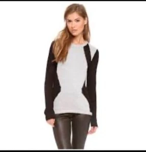 Helmut Lang Sweater Womens S Gray/black Cable Knit Long Sleeve Alpaca Wool Blend - Picture 1 of 11