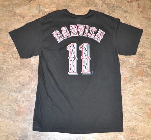 Texas Rangers Jersey Shirt Adult Large Yu Darvish Majestic Snake Skin Logo Cover