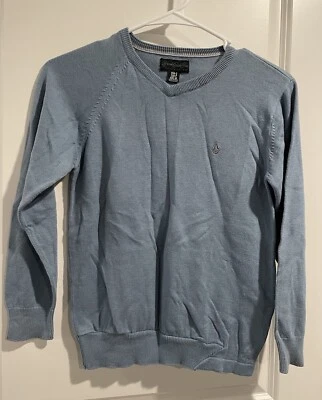 Volcom Corpo Class Collection Men's Blue Long Sleeve V-Neck Pullover Size S - Image 1 of 3