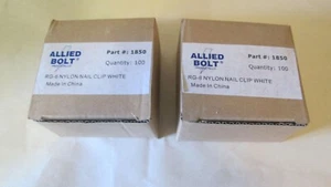 ALLIED BOLT RG-6 NYLON NAIL CLIP WHITE ( 2-boxes of 100 each) - Picture 1 of 4