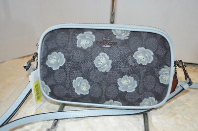 Bandolera Coach Coach Doble Cremallera Signature Rosa 31855 Azul Cielo Nueva con Etiquetas $175 Foto 1 de 4