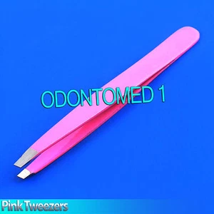 Beauty Useful Tool Makeup Eyebrow Pink Tweezer Hair Remover Slanted Tip - Picture 1 of 3