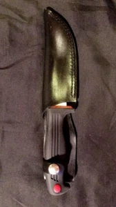 Vintage KERSHAW KAI JAPAN 2011 Black Hunting Skinner Knife w/Sheath - New - Picture 1 of 3