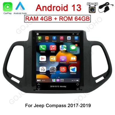 Radio de coche estéreo Carplay GPS navegación 9,7" 64G para Jeep Compass 2017-2019 Android 13 Foto 1 de 4
