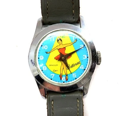 Vintage 1950's BRADLEY BALLERINA Kids Watch by 29 mm case NOT RUNNING SOLD AS-IS - Image 1 of 4