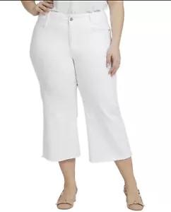 New NYDJ Lift and Tuck High Rise Wide Leg White Capri Pants Size 18W - Picture 1 of 11
