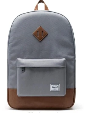 Mochila Herschel Heritage couro sintético cinza/castanho 21,5L - Imagem 1 de 2