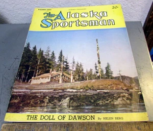 Vintage Februar 1944 Alaska Sportsman Magazin, tolles Titelbild, guter Zustand - Bild 1 von 5