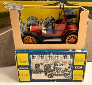 SCHUCO Alemania Años 60 ANTIGUO TEMPORIZADOR 1909 OPEL DOKTOR-WAGEN Mecanismo de reloj de hojalata #128 En caja - Imagen 1 de 12