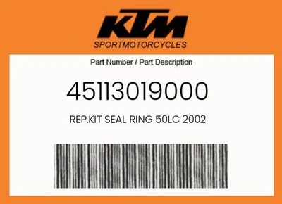 KTM Genuine Rep.Kit Seal Ring 50Lc 2002 - 45113019000 - Image 1 of 4