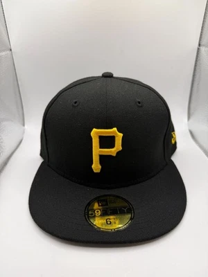 New Era 59FIFTY Pittsburgh Pirates Fitted Hat Black/Yellow Size 6 7/8 - Image 1 of 4