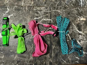 Small Dog Collar/leash Sets Lot Of 3 - Picture 1 of 4