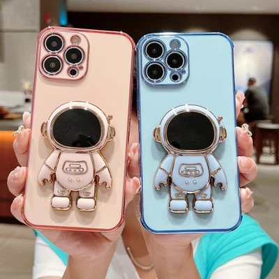 For iPhone 17 Pro Max 16 Pro Max 15 14 13 12 Cute Astronaut Stand Holder Case - Image 1 of 4